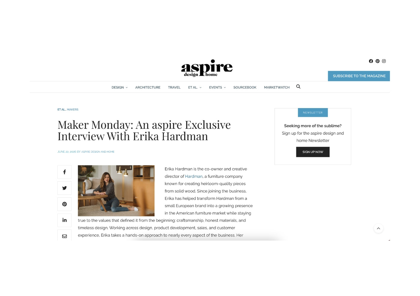 Maker Monday: An aspire Exclusive Interview With Erika Hardman