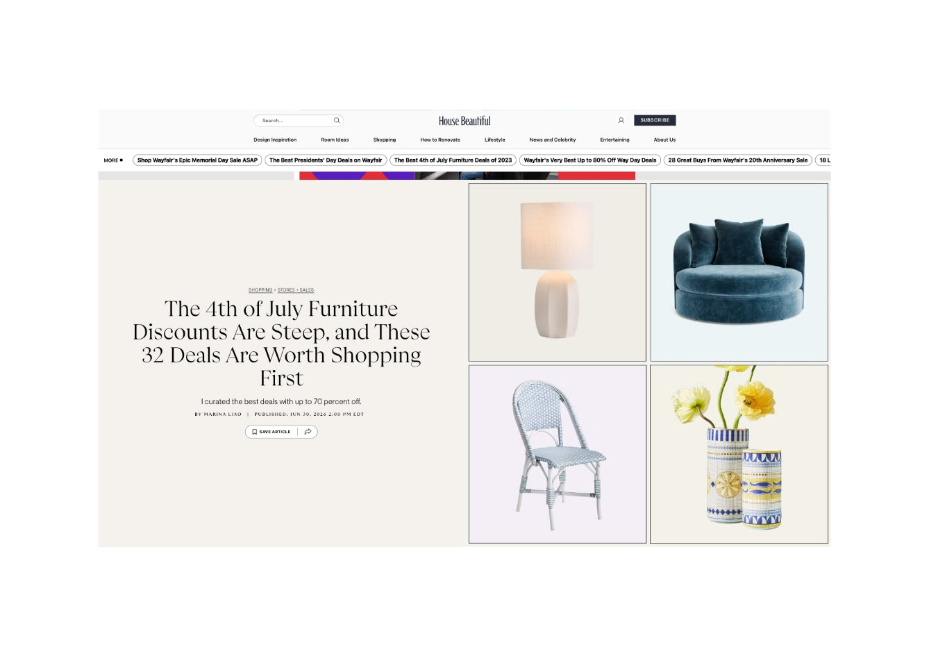 The 4th of July Furniture Discounts Are Steep, and These 32 Deals Are Worth Shopping First