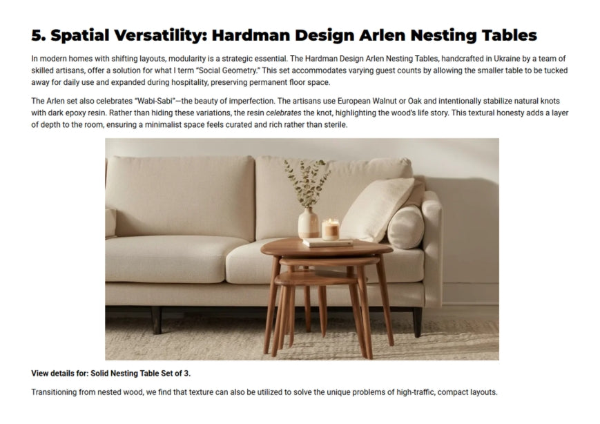 Spatial Versatility: Hardman Design Arlen Nesting Tables